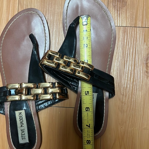 Steve Madden black and gold sandals size 7 - Picture 2 of 4